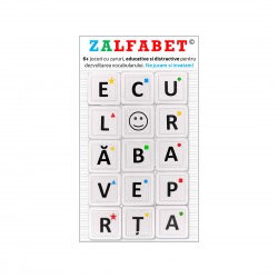 ZALFABET - Set de 6 jocuri cu zaruri si litere, educative si distractive pentru dezvoltarea vocabularului
