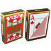 Carti de joc poker, Texas Hold'em, profesionale, 100% plastic,  index mare, culoare spate rosu