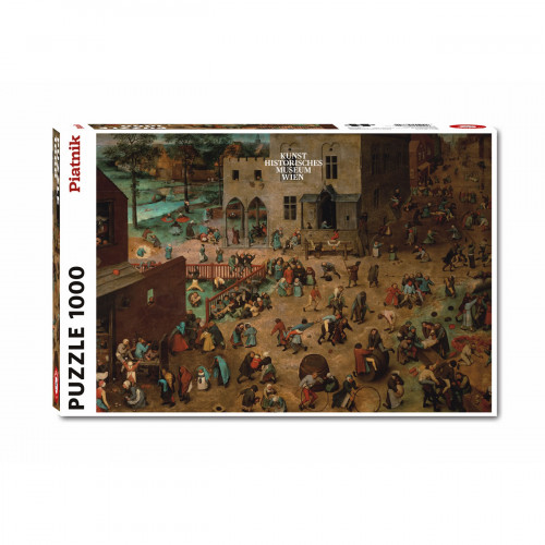 Puzzle Piatnik "Pieter Bruegel cel Batran - Jocuri de copii", 1000 piese, dimensiune 68 x 48 cm, produs in Austria