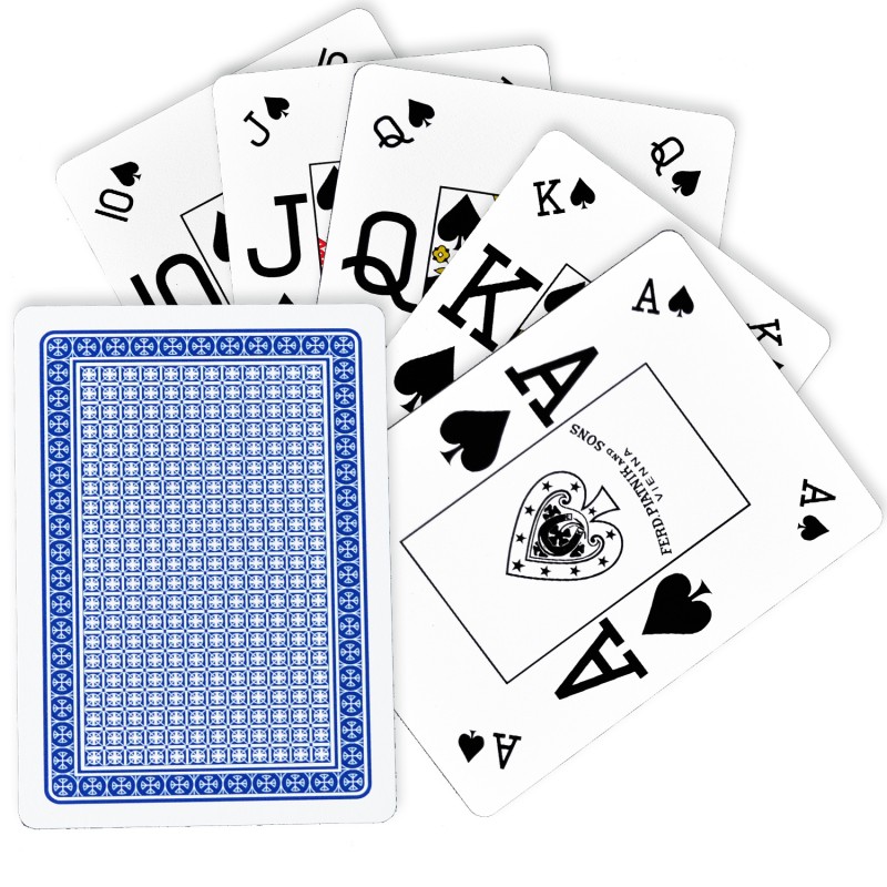 Stranger Globe incident Carti de joc poker Texas Holdem, profesionale, Piatnik (Austria), 100%  plastic, index mare + peek index, culoare spate albastru