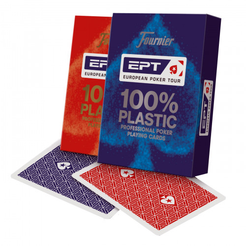 Set 2 pachete carti de joc poker, oficiale, European Poker Tour (EPT), 100% Plastic