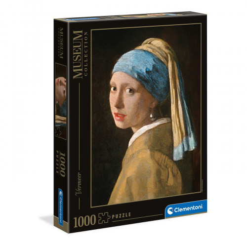 Puzzle Clementoni Museum Collection "Vermeer - Girl with a pearl earring", 1000 piese, dimensiuni 69 x 50 cm