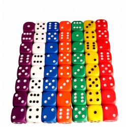 Set 56 zaruri de 12 mm, de calitate, plastic opac, 7 culori, cutie de transport