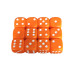 Set 12 zaruri de 12 mm, portocalii, de calitate, plastic opac